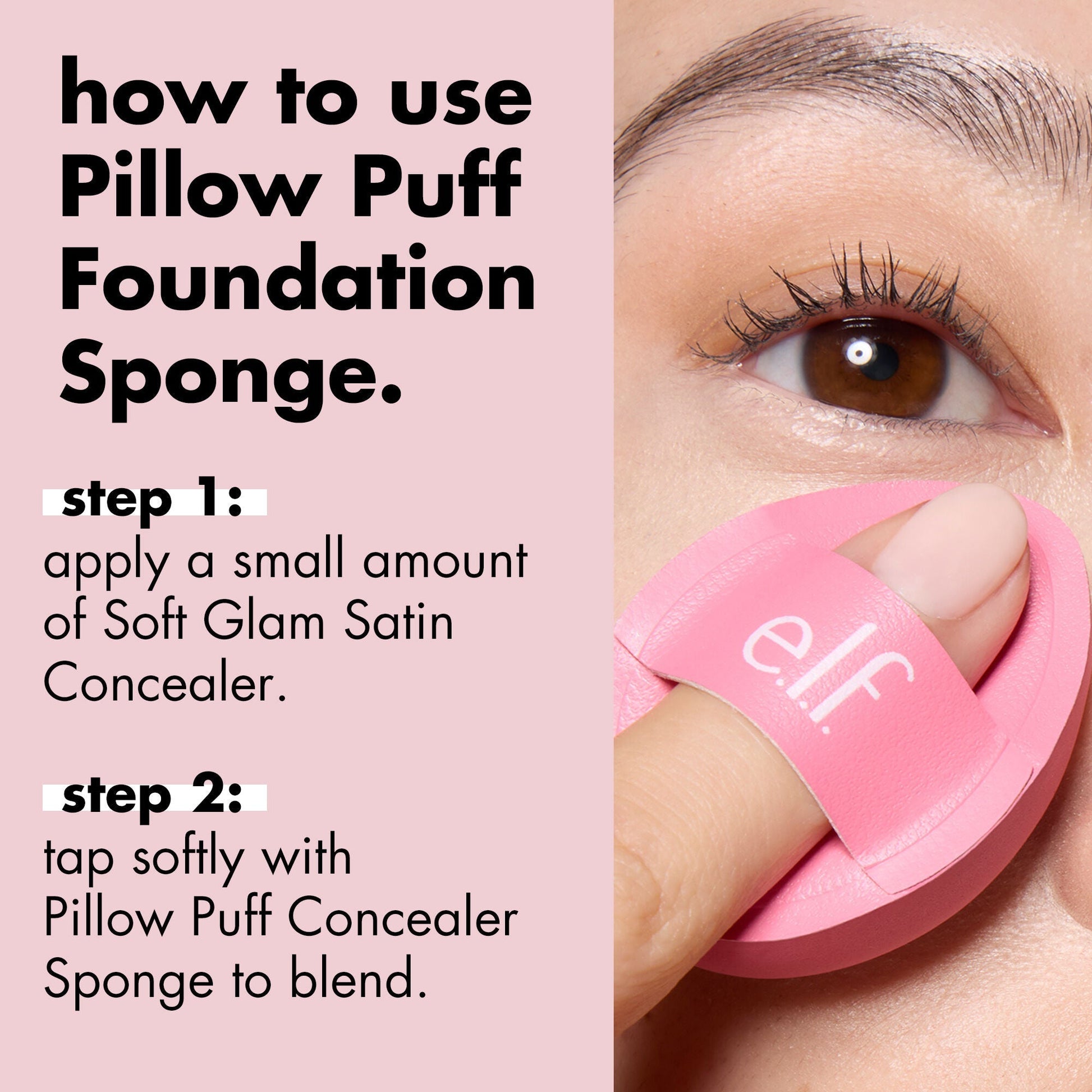 e.l.f. Halo Glow Pinkie Puffs Esponja de Maquillaje Rosa Grande