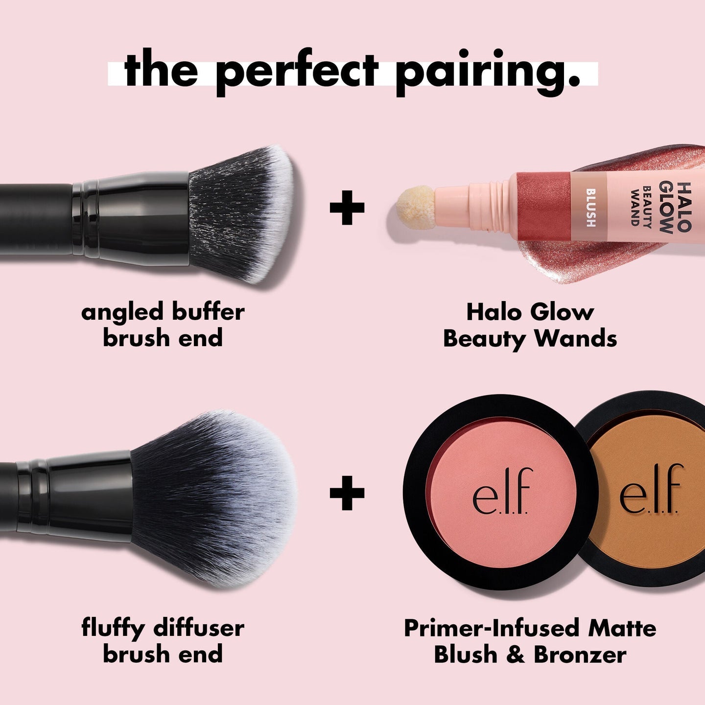 Brocha Doble Crema-Polvo e.l.f. Cosmetics