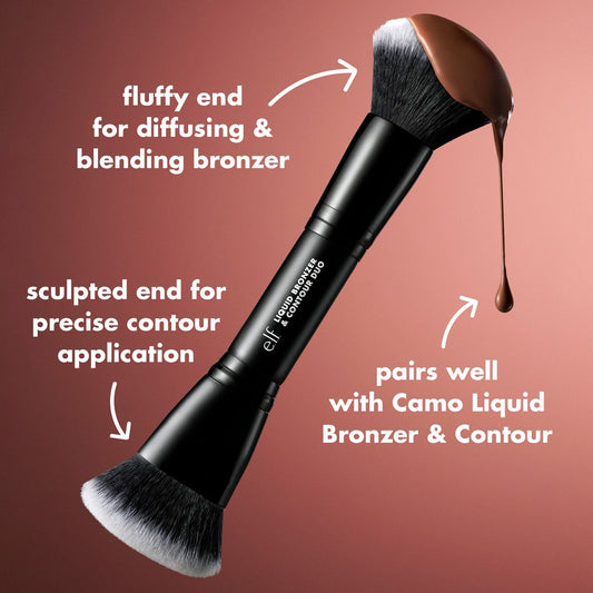 Brocha Dúo Bronzer Líquido y Contorno e.l.f.