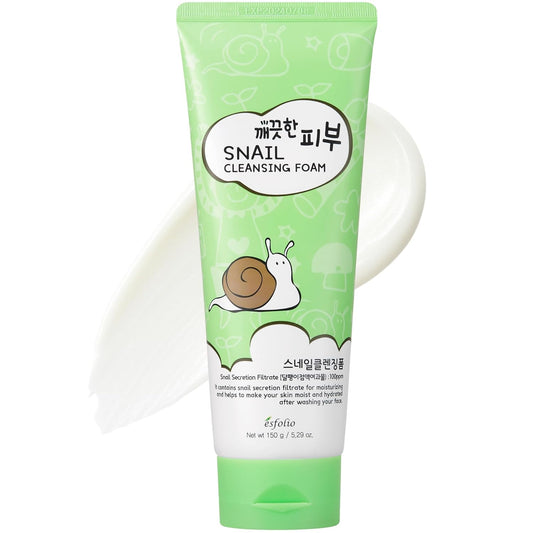 Esfolio Snail Limpiador Hidratante - Espuma Coreana con Baba de Caracol