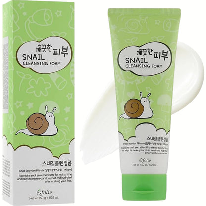 Esfolio Snail Limpiador Hidratante - Espuma Coreana con Baba de Caracol
