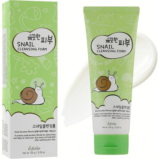 Esfolio Snail Limpiador Hidratante - Espuma Coreana con Baba de Caracol