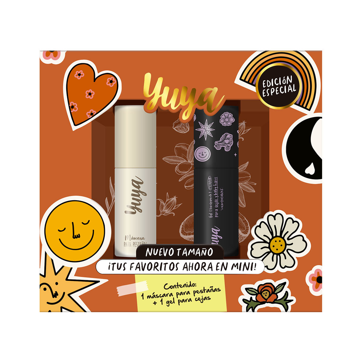Set Edición Especial Mini Máscara de Pestañas 10 Aceites Naturales Negra + Gel de Cejas