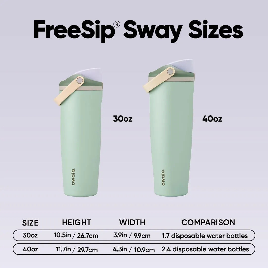 Owala Freesip Sway - Botella De Acero Inoxidable 30 Oz. Verde Oscuro