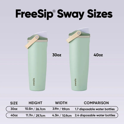 Owala Freesip Sway - Botella De Acero Inoxidable 30 Oz. Verde Oscuro