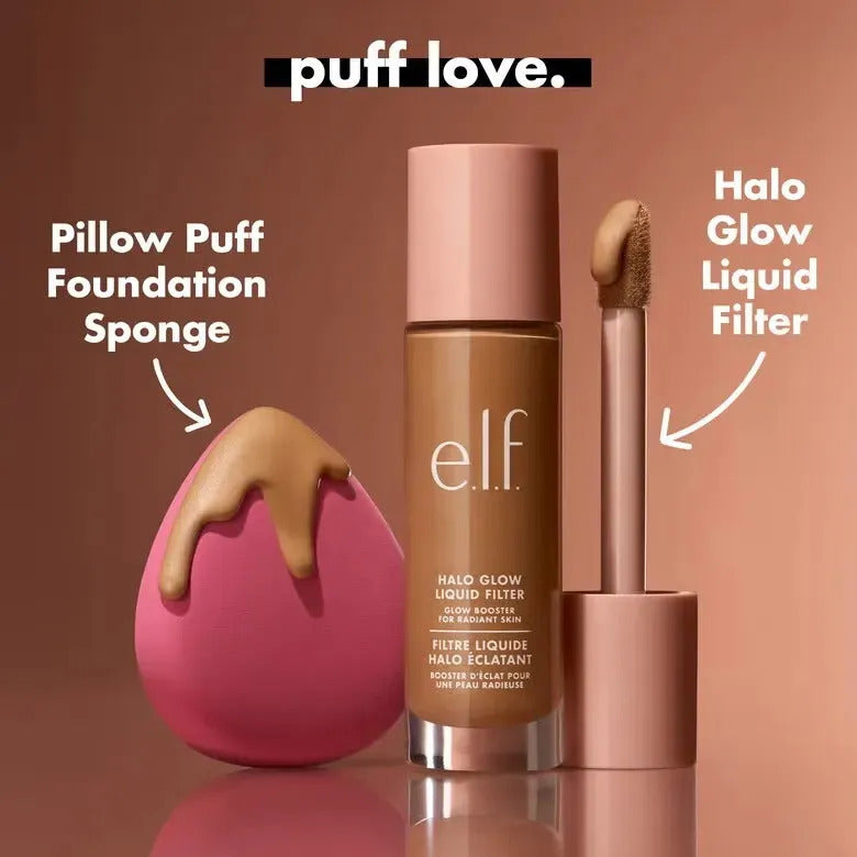 Elf Pillow Puff Foundation Sponge Esponja Base Liquida Rosa Chicle Grande