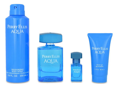 Set Perry Ellis Aqua 4pzs Caballero De Perry Ellis
