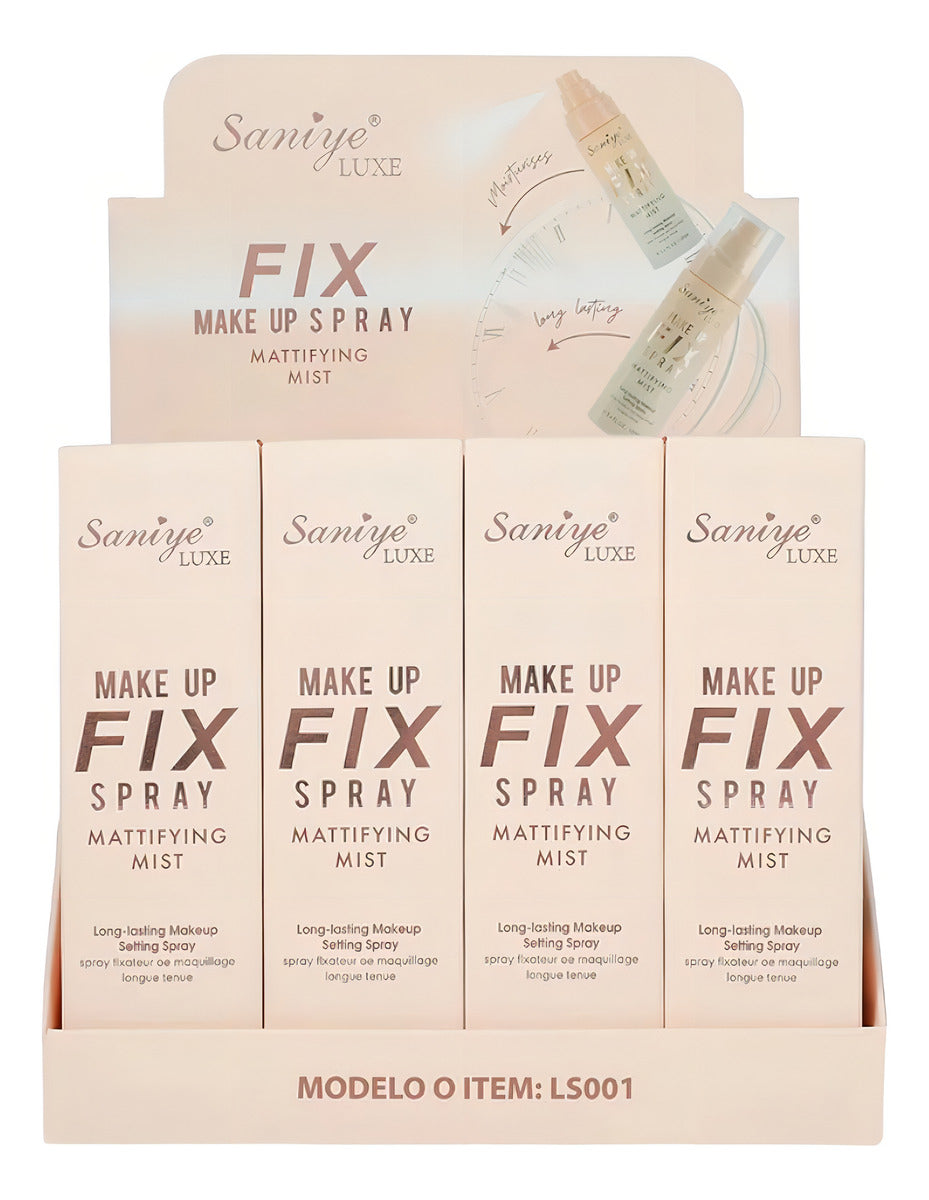 Fijador de Maquillaje Saniye Luxe 100ml Larga Duración A Prueba de Agua