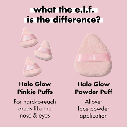 3 Mini Esponjas Terciopelo Elf Halo Glow Pinkie Puffs Color Rosa