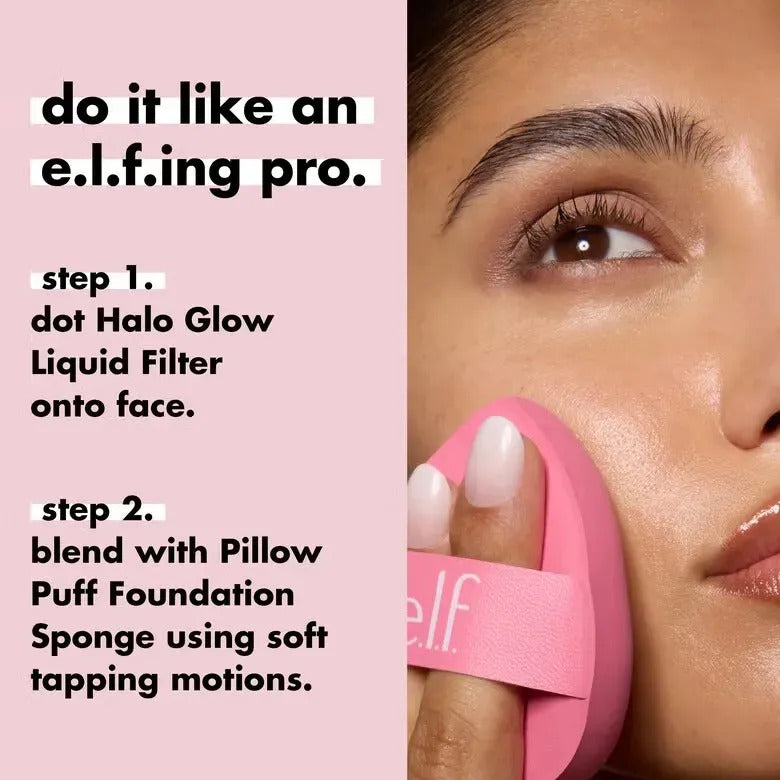 Elf Pillow Puff Foundation Sponge Esponja Base Liquida Rosa Chicle Grande