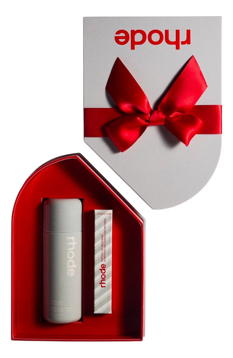 Holiday Duo Rhode Glazing Milk Y Peppermint Glaze Lip Color Claro