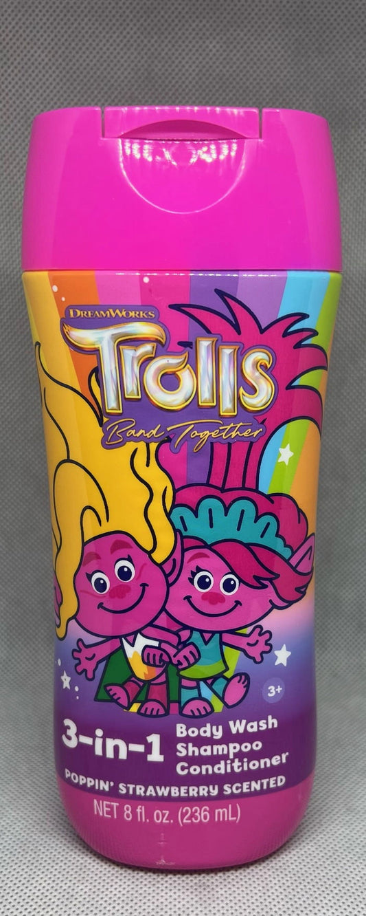 Trolls Shampoo 3 en 1 Cuerpo, Cabello y Acondicionador